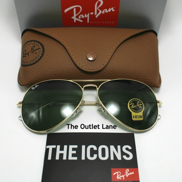 Model Display Ray-Ban Aviator Green G15 Lens RB3025 Classic - Picture 2 of 16